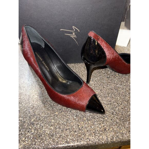 Giuseppe Zanotti Pony Hair Women's Heels Size 37.5 NIB - Picture 1 of 8
